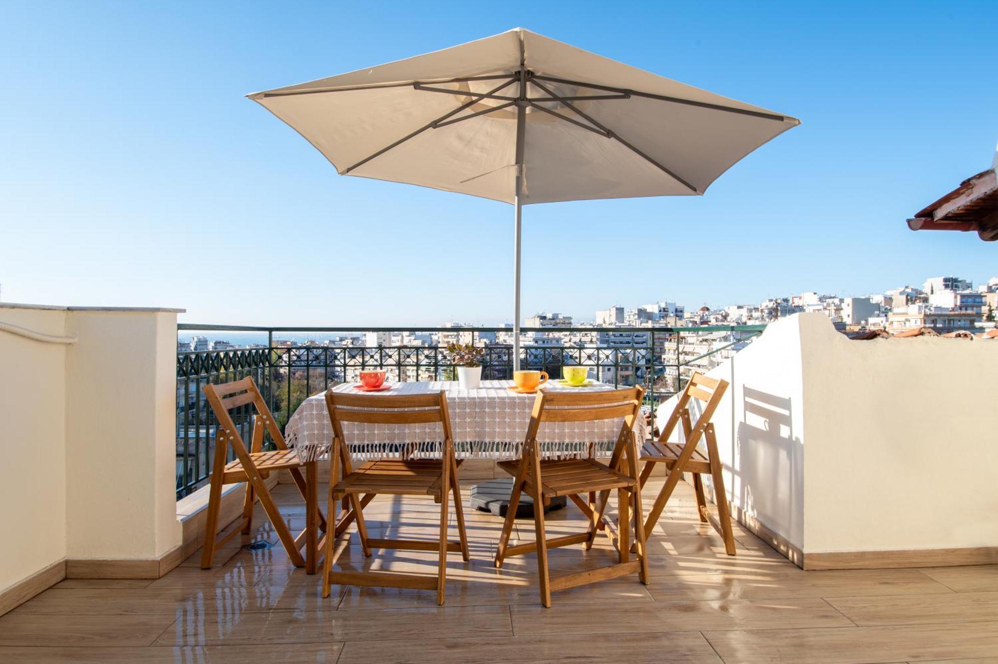 Sunset Rooftop Apartment Szaloniki Kültér fotó